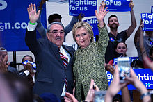 Butterfield and Hillary Clinton at Hillside High School in Durham, North Carolina, March 2016 Hillary Clinton and Congressman GK Butterfield (25567560032).jpg