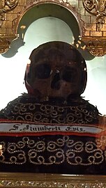 Skull (relic) of St. Humbert of Maroilles.