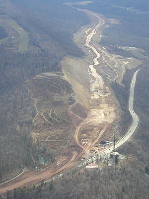 Interstate 99 excavation in 2002, looking sout...