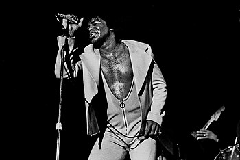 English: James Brown, February 1973, Musikhall...