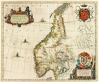 Bản đồ Na Uy vẽ năm 1662