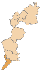 Poloha okresu Jennersdorf v spolkovej krajine Burgenland (klikacia mapa)