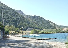 The coastal road and the beach of Kato Rodini (2019)