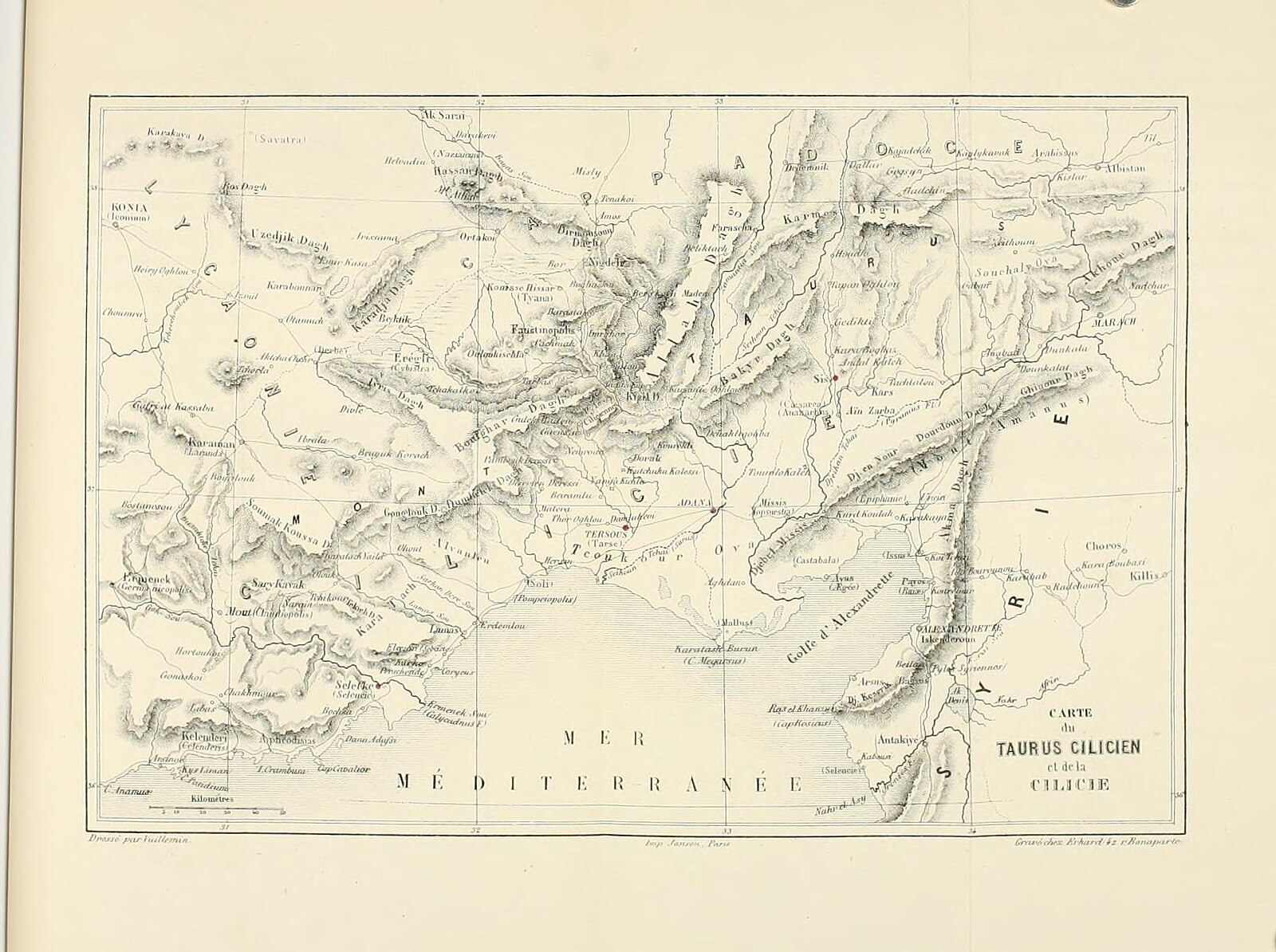 Position d'Ayas (Ægée) en Cilicie (1861).