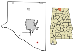 Location of Mooresville in Limestone County, Alabama.