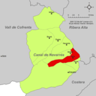 Расположение муниципалитета Челья на карте провинции