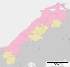 荒神谷遺跡の位置（島根県内）