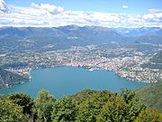Lugano and the Alps, seen from Sighignola's Balcone d'Italia