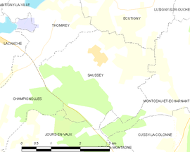 Mapa obce Saussey