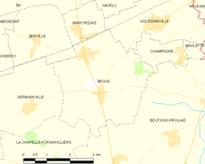 Carte de la commune de Broué.