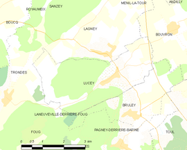 Mapa obce Lucey