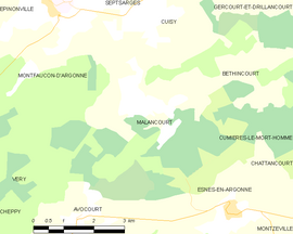 Mapa obce Malancourt