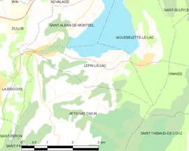 Mapa obce Lépin-le-Lac