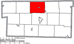 Location of Prairie Township in Holmes County