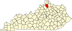 Karte von Grant County innerhalb von Kentucky