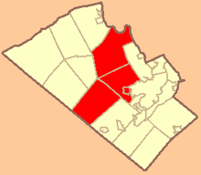 Карта округа Лихай, штат Пенсильвания, с выделенным школьным округом Паркленд.png