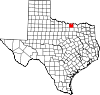 State map highlighting Cooke County