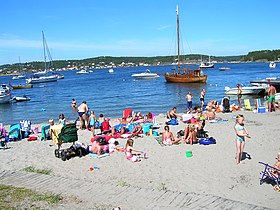 La plage de sable de Merdø