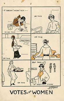 It Doesn't Unsex Her-a women's suffrage postcard from 1915 Milhousdrawing.jpg