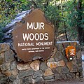 Muir Woods National Monument main entrance sign: Sep 2015