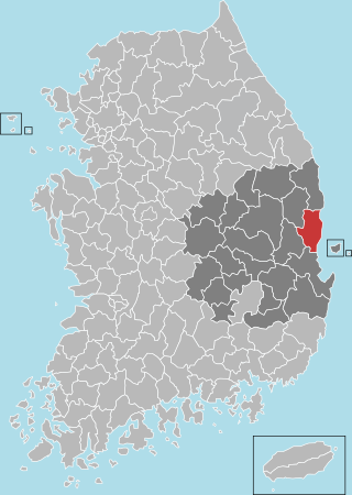 盈德郡在韓國及慶尚北道的位置