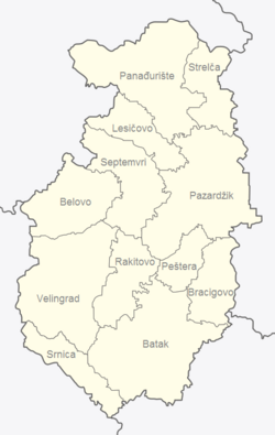 Obština Velingrad na mapě