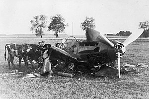 A destroyed Soviet MiG 3, 1941. Operation Barbarossa - Russian plane.jpg