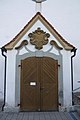 Hornsteins Wappen an der Pfarrkirche St. Georg in Reimlingen