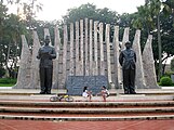 The Proclamation Monument in Taman Proklamasi, designed for a content while Nuarta was a student; inaugurated 1980[8]