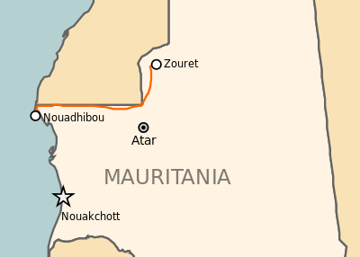 モーリタニアの鉄道網