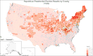 Republican presidential election results by county.