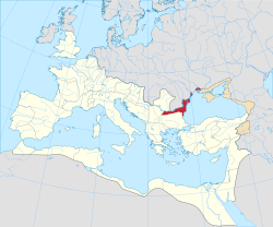 Moesia inferiorin provinssin alue vuonna 125.