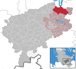 Elhelyezkedése Schleswig-Holstein térképén