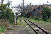 仙崎支線の線路終端（2010年3月）