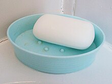 Washing in soap and water for at least 20 seconds is the best way to clean hands. The second-best is a hand sanitizer that is at least 60% alcohol. Soap in blue dish.JPG
