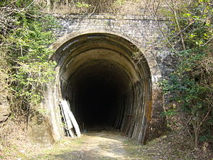 現場となった旧・総谷トンネル（大阪側坑口）