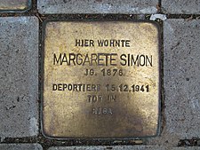 Stolperstein für Margarete Simon in Hannover