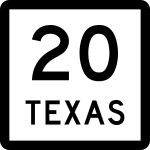 Straßenschild der Texas State Highway 20