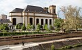 Thionville, la iglesia (l'église paroissiale Saint-Maximin) desde el puente sobre la Moselle