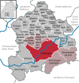 Lage der Stadt Tuttlingen im Landkreis Tuttlingen