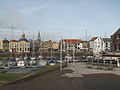 Vlissingen, Blick auf die Stadt vom Oranjedijk