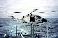 Aeronavale Lynx hovering above the deck of Latouche-Treville WG-13 Lynx decking on Latouche-Treville.jpg