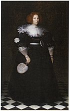 Hochzeitsporträts von Maria Overlander und Frans Banninck Cocq, Wybrand de Geest, 1630, Öl auf Leinwand, jeweils 198,5 × 121 cm, Museum Het Prinsenhof, Delft