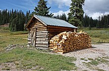 wood shed in the Rocky Mountains of Colorado .