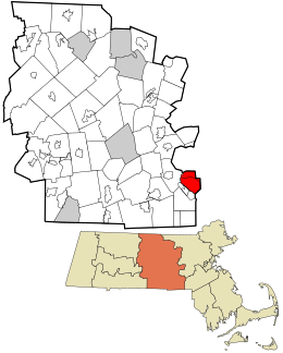 Location in Worcester County and the state of Massachusetts