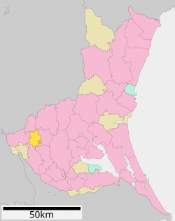 Location of Yachiyo in Ibaraki Prefecture