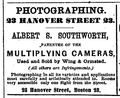 Anzeige von Albert S. Southworth im Boston Directory (1868)