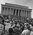Image 75Civil rights marchers during the March on Washington at the Lincoln Memorial on August 28, 1963 (from History of Washington, D.C.)