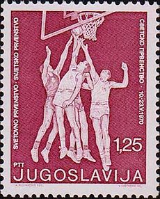 1970 FIBA World Championship stamp of Yugoslavia.jpg