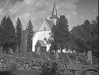 Kyrkja i 1949, også av Wilse.